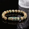Pulsera Tibetana de Sándalo y Cuenta Dzi de Nueve Ojos para la Abundancia Tibetan Nine-Eye Dzi Bead Sandalwood Wealth Bracelet
