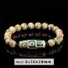 Pulsera Tibetana de Sándalo y Cuenta Dzi de Nueve Ojos para la Abundancia Tibetan Nine-Eye Dzi Bead Sandalwood Wealth Bracelet