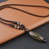 Tibetan Nine-Eye Dzi Bead Wealth Protection Necklace Tibetan Nine-Eye Dzi Bead Wealth Protection Necklace