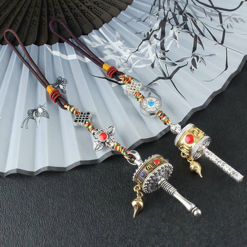 Tibetan Om Mani Padme Hum Prayer Wheel Car Hanging Ornament Tibetan Om Mani Padme Hum Prayer Wheel Car Hanging Ornament