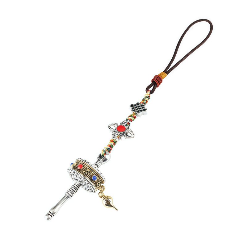 Tibetan Om Mani Padme Hum Prayer Wheel Car Hanging Ornament Tibetan Om Mani Padme Hum Prayer Wheel Car Hanging Ornament
