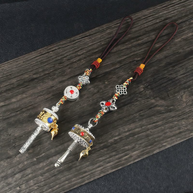 Tibetan Om Mani Padme Hum Prayer Wheel Car Hanging Ornament Tibetan Om Mani Padme Hum Prayer Wheel Car Hanging Ornament