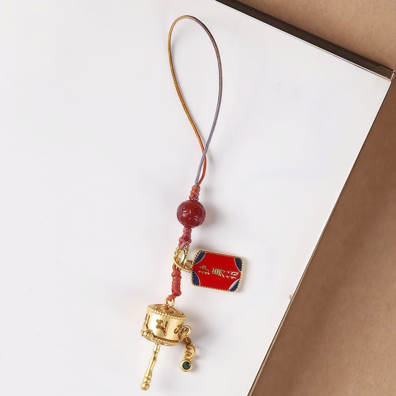 Tibetan Red Agate Om Mani Padme Hum Prayer Wheel Amulet Tibetan Red Agate Om Mani Padme Hum Prayer Wheel Amulet