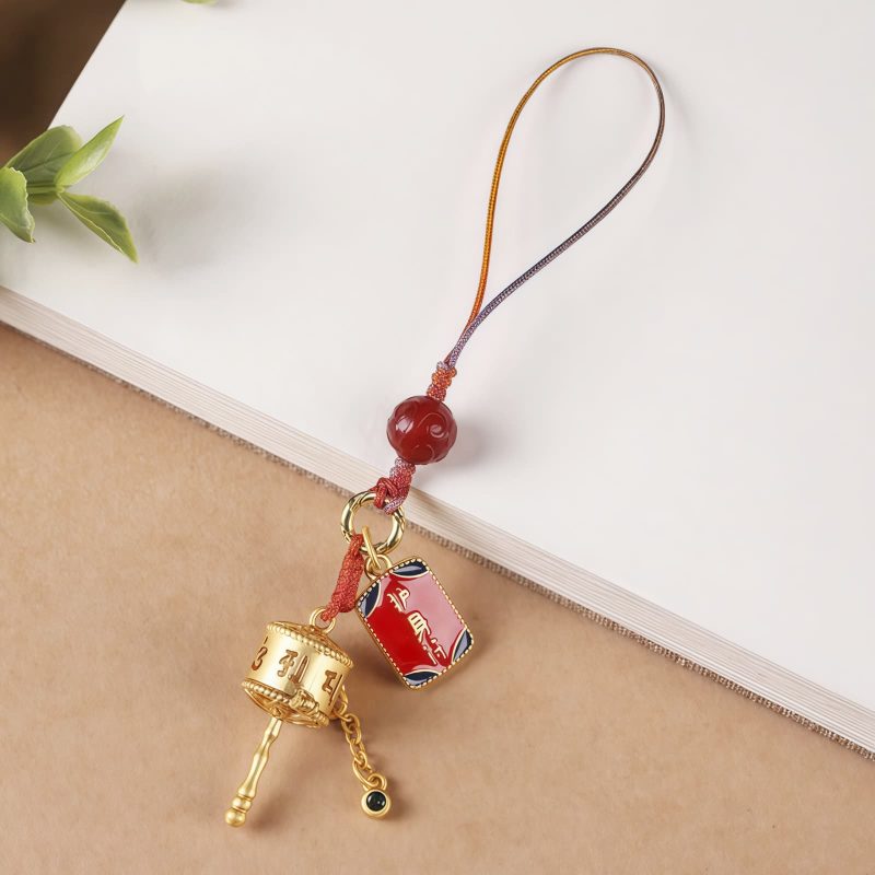 Tibetan Red Agate Om Mani Padme Hum Prayer Wheel Amulet Tibetan Red Agate Om Mani Padme Hum Prayer Wheel Amulet