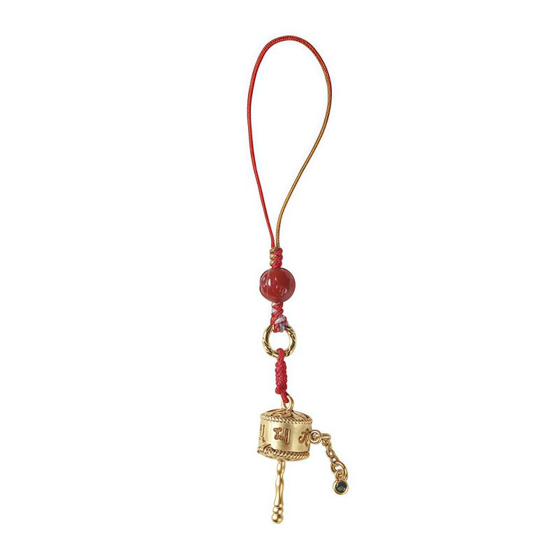 Tibetan Red Agate Om Mani Padme Hum Prayer Wheel Amulet Tibetan Red Agate Om Mani Padme Hum Prayer Wheel Amulet