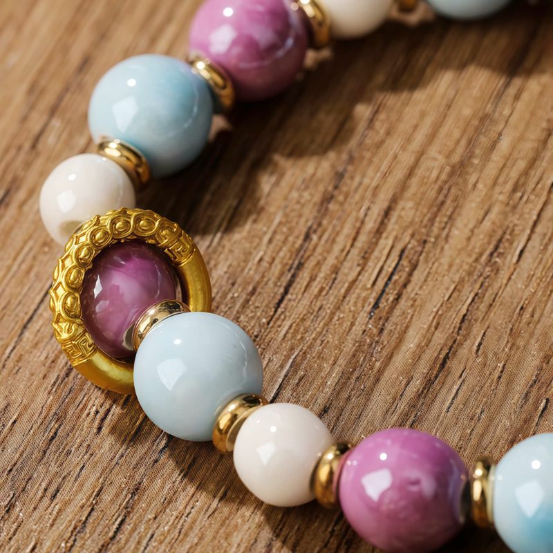 Tibetan Zakiram Goddess of Wealth Liuli Glass Protection Bracelet Tibetan Zakiram Goddess of Wealth Liuli Glass Protection Bracelet