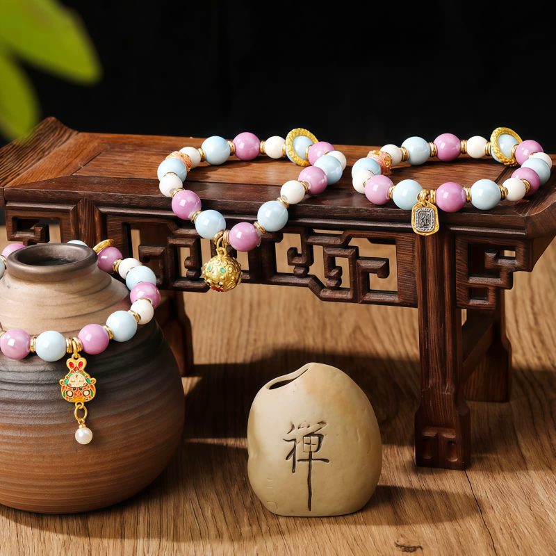 Tibetan Zakiram Goddess of Wealth Liuli Glass Protection Bracelet Tibetan Zakiram Goddess of Wealth Liuli Glass Protection Bracelet
