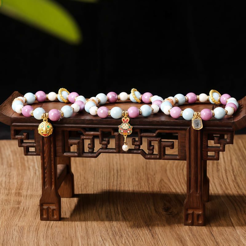 Tibetan Zakiram Goddess of Wealth Liuli Glass Protection Bracelet Tibetan Zakiram Goddess of Wealth Liuli Glass Protection Bracelet