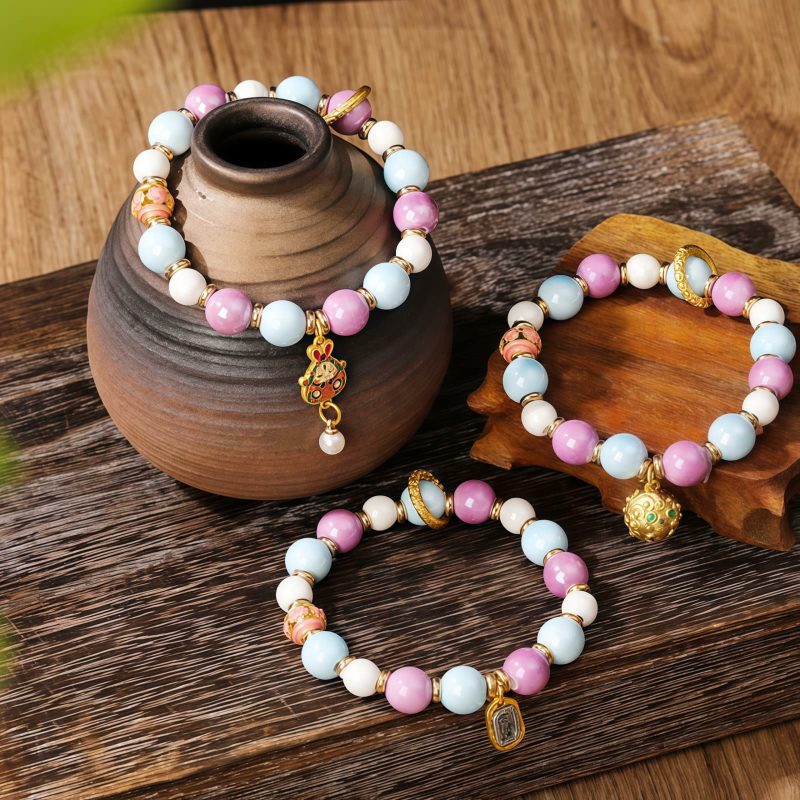 Tibetan Zakiram Goddess of Wealth Liuli Glass Protection Bracelet Tibetan Zakiram Goddess of Wealth Liuli Glass Protection Bracelet