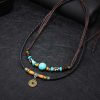 Turquoise Dzi Bead Protection Necklace Turquoise Dzi Bead Protection Necklace