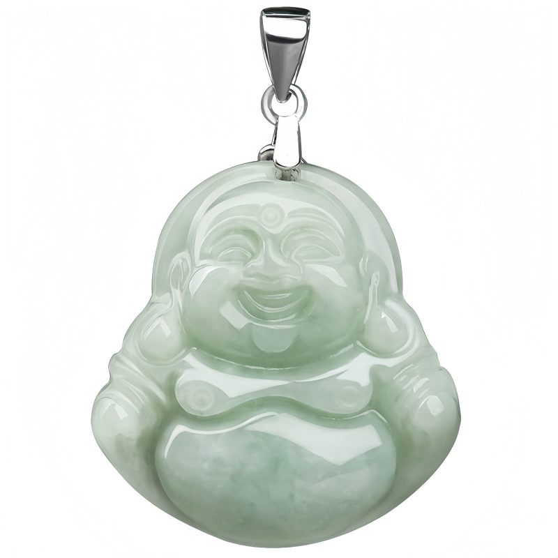 925 Silver Laughing Buddha Jade Pendant Chain Pendant 925 Silver Laughing Buddha Jade Pendant Chain Pendant