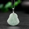 925 Silver Laughing Buddha Jade Pendant Chain Pendant 925 Silver Laughing Buddha Jade Pendant Chain Pendant