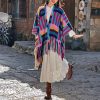 Candy Color Braided Tibetan Tassel Shawl Candy Color Braided Tibetan Tassel Shawl