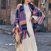 Candy Color Braided Tibetan Tassel Shawl Candy Color Braided Tibetan Tassel Shawl