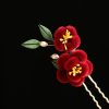 Chinese Blue Butterfly Red Flower Hairpin Chinese Blue Butterfly Red Flower Hairpin