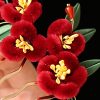 Chinese Blue Butterfly Red Flower Hairpin Chinese Blue Butterfly Red Flower Hairpin