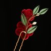 Chinese Blue Butterfly Red Flower Hairpin Chinese Blue Butterfly Red Flower Hairpin