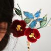 Chinese Blue Butterfly Red Flower Hairpin Chinese Blue Butterfly Red Flower Hairpin
