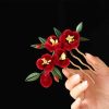 Chinese Blue Butterfly Red Flower Hairpin Chinese Blue Butterfly Red Flower Hairpin