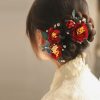 Chinese Style Handmade Red Camellia Hair Clip Chinese Style Handmade Red Camellia Hair Clip