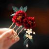 Chinese Style Handmade Red Camellia Hair Clip Chinese Style Handmade Red Camellia Hair Clip