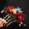 Chinese Style Handmade Red Camellia Hair Clip Chinese Style Handmade Red Camellia Hair Clip