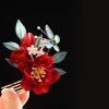 Chinese Style Handmade Red Camellia Hair Clip Chinese Style Handmade Red Camellia Hair Clip