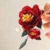 Chinese Style Handmade Red Camellia Hair Clip Chinese Style Handmade Red Camellia Hair Clip