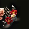 Chinese Style Handmade Red Camellia Hair Clip Chinese Style Handmade Red Camellia Hair Clip