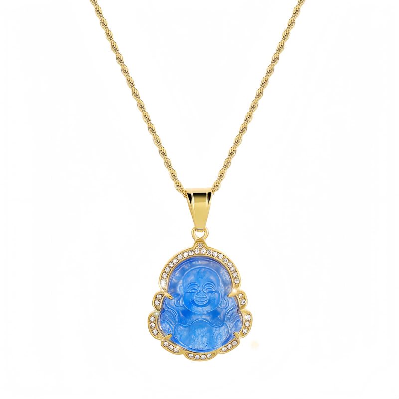 Gold-Filled Laughing Buddha Jade Necklace Gold-Filled Laughing Buddha Jade Necklace