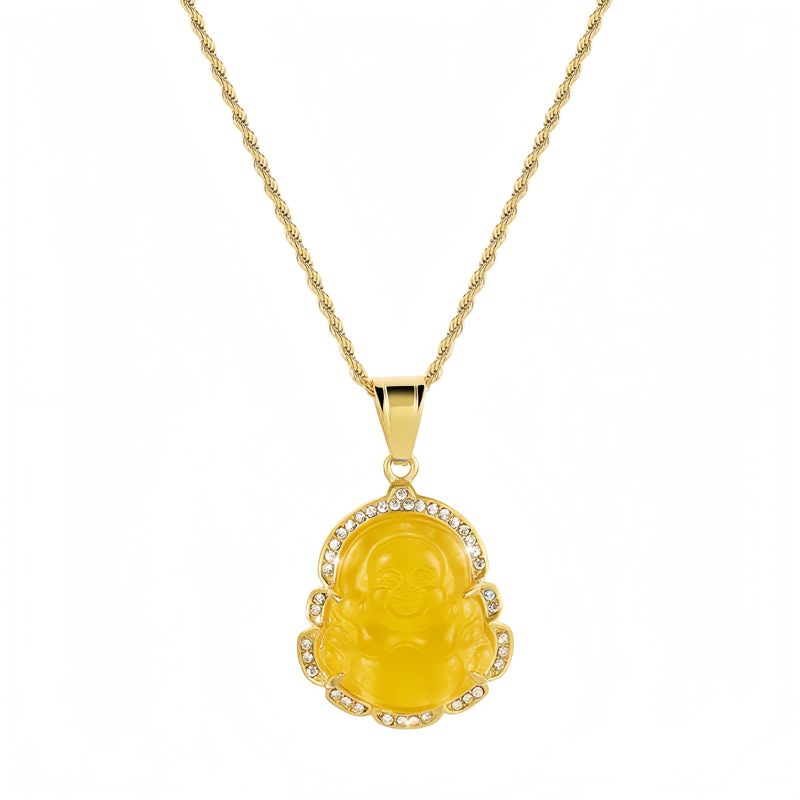 Gold-Filled Laughing Buddha Jade Necklace Gold-Filled Laughing Buddha Jade Necklace
