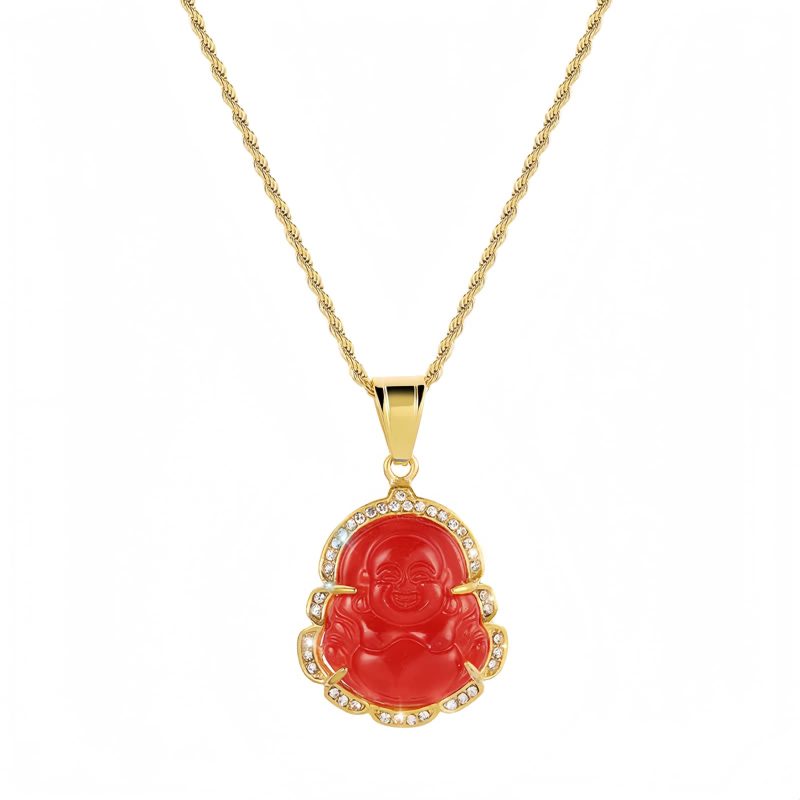Gold-Filled Laughing Buddha Jade Necklace Gold-Filled Laughing Buddha Jade Necklace