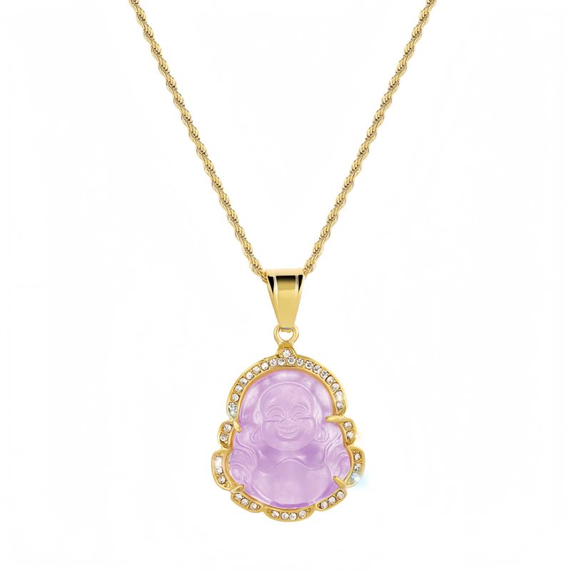 Gold-Filled Laughing Buddha Jade Necklace Gold-Filled Laughing Buddha Jade Necklace