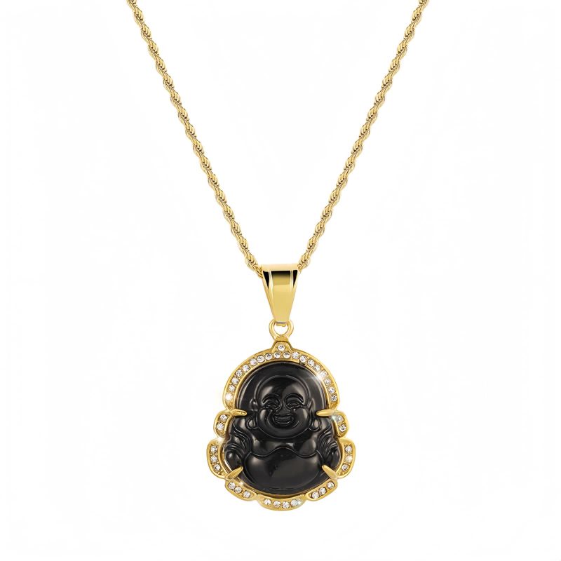 Gold-Filled Laughing Buddha Jade Necklace Gold-Filled Laughing Buddha Jade Necklace