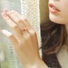 14k Gold Plated Fu Lu Shou Peach Moonstone Ring 14k Gold Plated Fu Lu Shou Peach Moonstone Ring