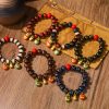 Pulsera de Cinabrio Multicolor de la Bestia Devoradora de Oro Gold Swallowing Beast Colorful Cinnabar Bracelet