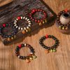 Pulsera de Cinabrio Multicolor de la Bestia Devoradora de Oro Gold Swallowing Beast Colorful Cinnabar Bracelet