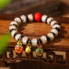 Pulsera de Cinabrio Multicolor de la Bestia Devoradora de Oro Gold Swallowing Beast Colorful Cinnabar Bracelet