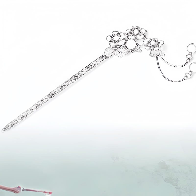 Green Aventurine & Red Agate Floral Soothing Hairpin Green Aventurine & Red Agate Floral Soothing Hairpin