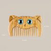 Kamm aus grünem Sandelholz mit Katzenmotiv Green Sandalwood Cat Pattern Comb