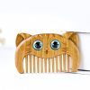 Kamm aus grünem Sandelholz mit Katzenmotiv Green Sandalwood Cat Pattern Comb