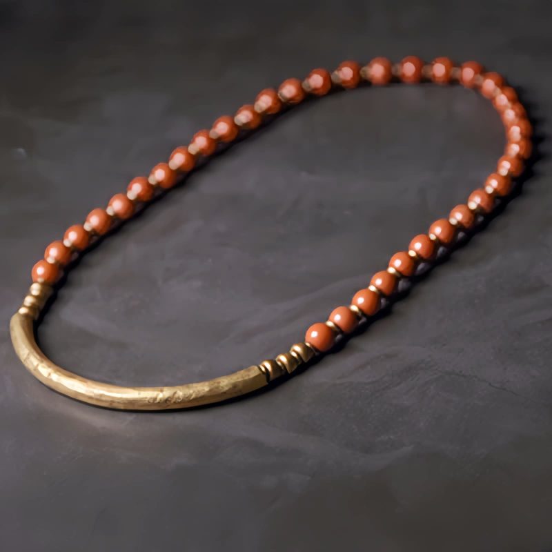 Moss Agate Red Jasper Black Obsidian Copper Couple Bracelet