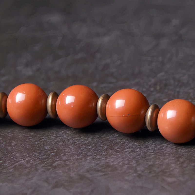 Moss Agate Red Jasper Black Obsidian Copper Couple Bracelet