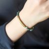 Moss Agate Red Jasper Black Obsidian Copper Couple Bracelet