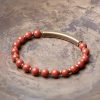 Moss Agate Red Jasper Black Obsidian Copper Couple Bracelet