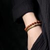 Moss Agate Red Jasper Black Obsidian Copper Couple Bracelet