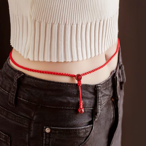 Corrente de Cintura em Cinábrio Natural para Proteção e Bênção Corrente de Cintura em Cinábrio Natural para Proteção e Bênção