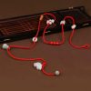 Cadena de Cintura del Zodiaco en Madera de Durazno e Hilo Rojo Peach Wood Zodiac Belly Chain with Red String