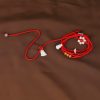 Cadena de Cintura del Zodiaco en Madera de Durazno e Hilo Rojo Peach Wood Zodiac Belly Chain with Red String