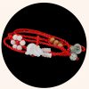Cadena de Cintura del Zodiaco en Madera de Durazno e Hilo Rojo Peach Wood Zodiac Belly Chain with Red String